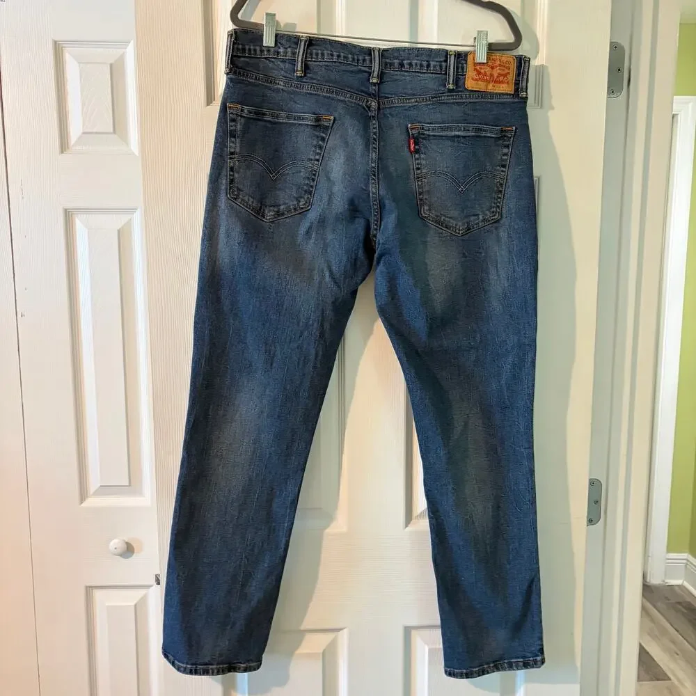 Levi's 511 Slim Fit Jeans W38 L30 Medium Wash Dark Indigo Denim Men's